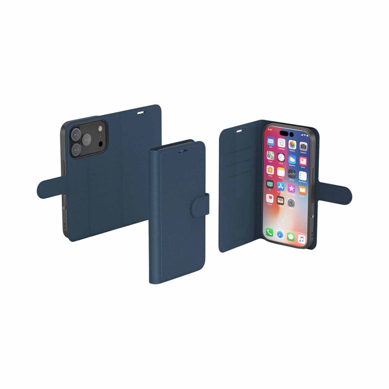 N.BRANDZ Folio Leather Wallet Case For Iphone 17 Pro-navy Blue N-FOLIO-IP17P-NB-image 3