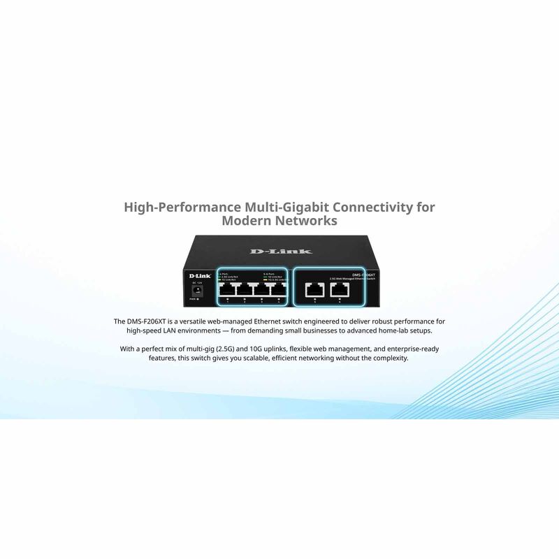 DLINK 4-port 2.5g And 2-port 10g Web Managed Ethernet Switch DMS-F206XT-image 6