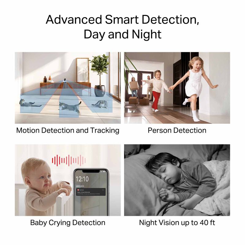TP LINK Pan/tilt Home Security Wi-fi Camera MERCUSYS MC200-image 8