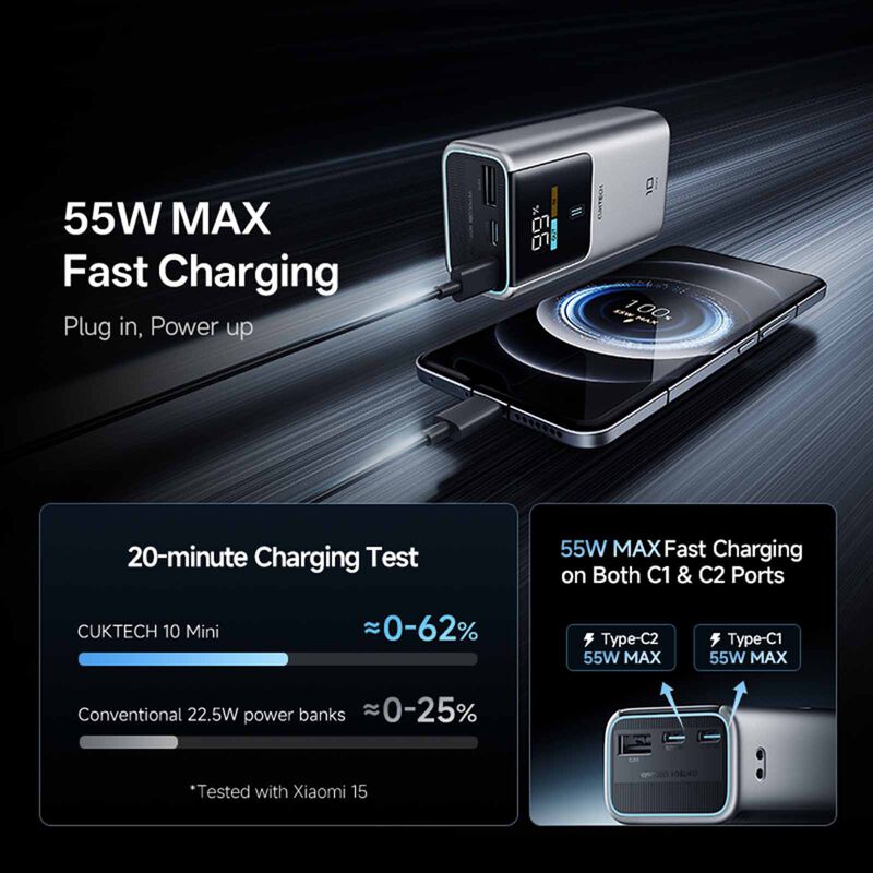 CUKTECH Powerbank 10000mah Pd 55w - Grey CKPB1055CNTG-image 7