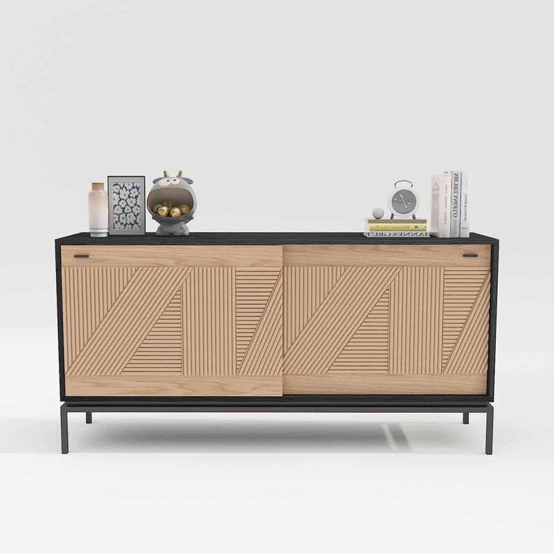 MUZE Sideboard - Natural+black DOMI-image 1