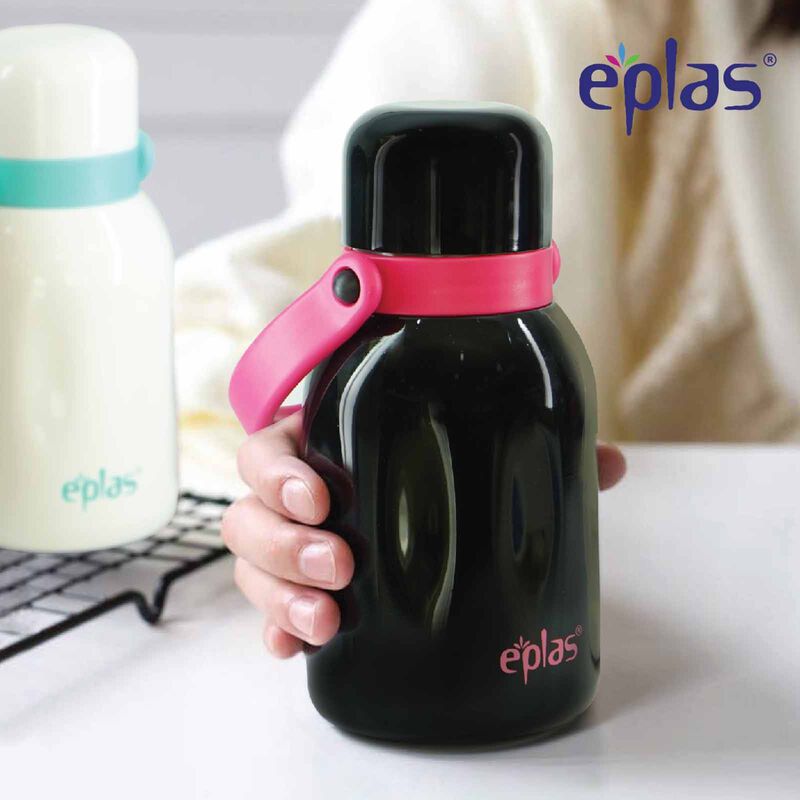 EPLAS 316 Double-walled Stainless Steel One Touch Thermal Bottle With Handle (700ml) - Midnight Blue/yello EVB-700-image 7