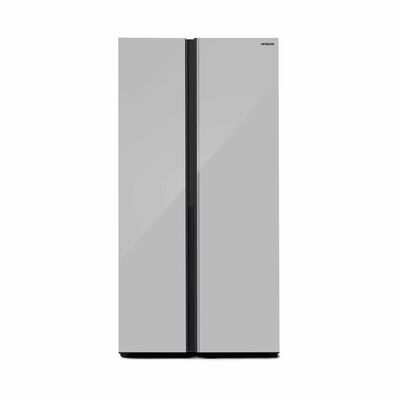 HITACHI Side By Side Door Fridge (656l) Glass Silver HRSN9713ESGSSG