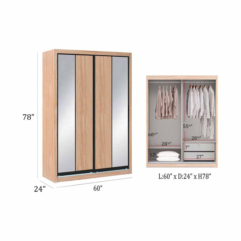 SMARTBOX 2 Door Sliding Wardrobe (maple-51) DUBLIN-image 2