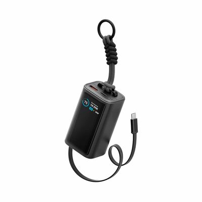 ENERGEA Compac Arc 45, 10000mah Powerbank With Built In 70cm Usb-c Cable Pd45w - Gun CP45-ARC10K-GUN
