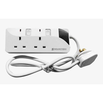 SOUNDTEOH 2 Way 3 Meter Power Strip PS-002A/3M WHITE