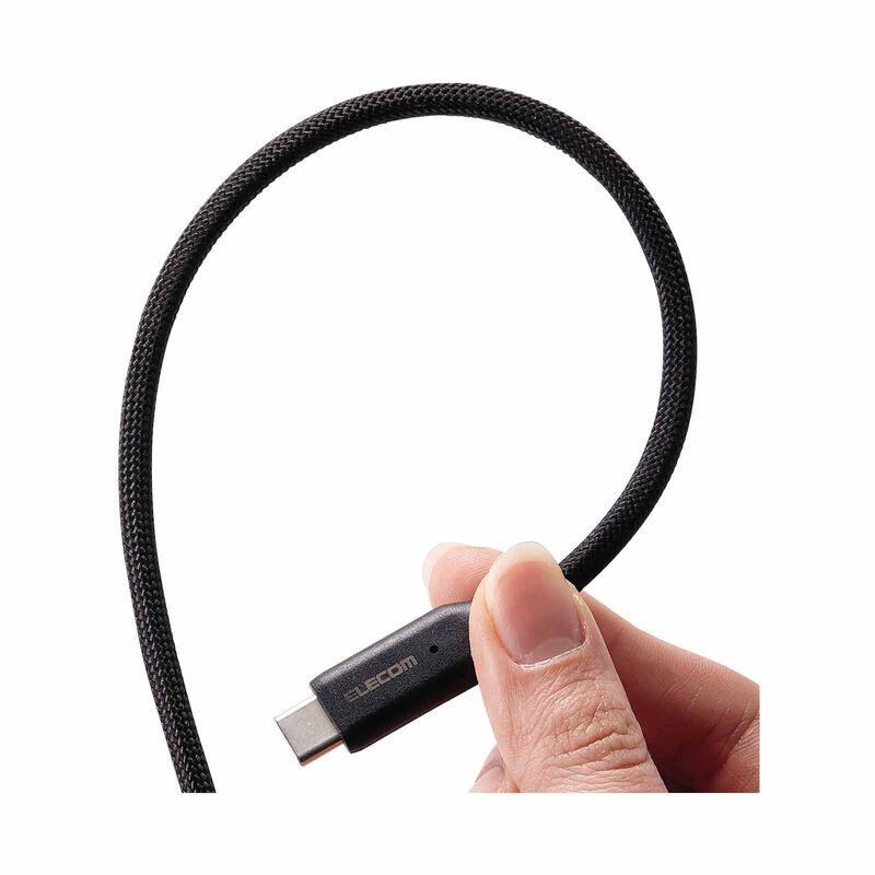 ELECOM Usb Type-c To Usb Type-c Cable (pd Compatible/ 100w/ 5a/ Magnetic Mesh Cable/ 1m) MPA-CC5PMG10BK-image 3