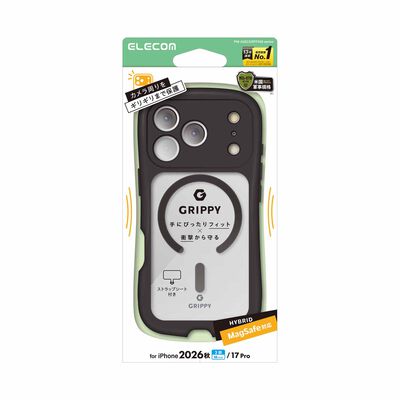 ELECOM Iphone 18 Pro Grippy Hybrid Case Magsafe PM-A26CGRPFKMBK