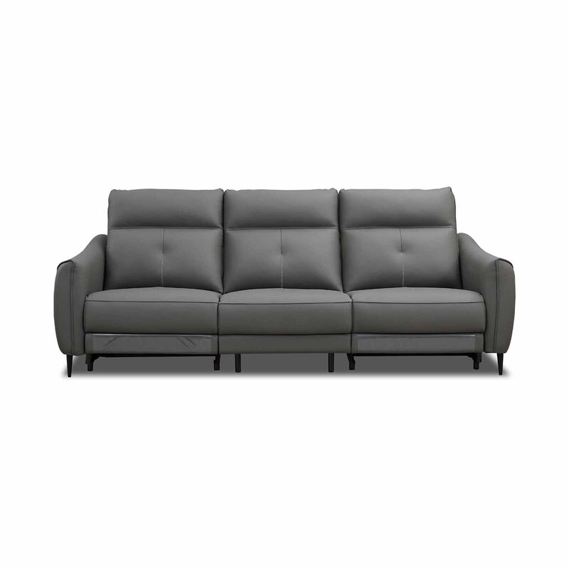 MUZE 3rr Seater (hl) Cat A Grey Half Leather Sofa NEW CLARA-image 1