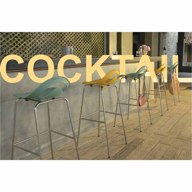 PHOENIX Cocktail High Bar Stool Carrara White 47 X 46 X 96 H Cm COCKTAIL-image 2