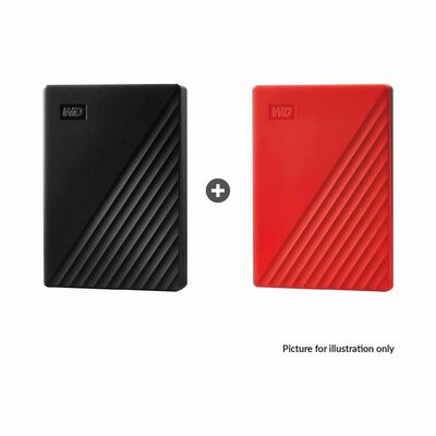 WESTERN DI Couple Bundles - 2tb My Passport Portable Hard Drive (black + Red) WDBYVG0020BBK-WESN + WDBYVG0020BRD-WESN