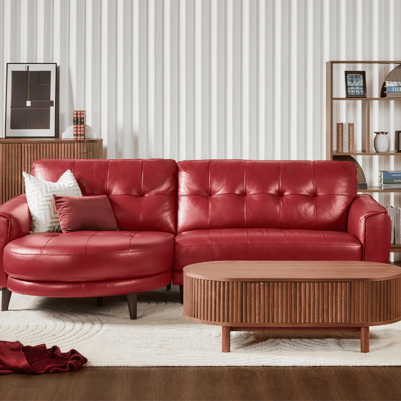 MUZE L Shaped Curve (fl) C13 Maroon Left Full Leather Sofa IMOGEN-image 5