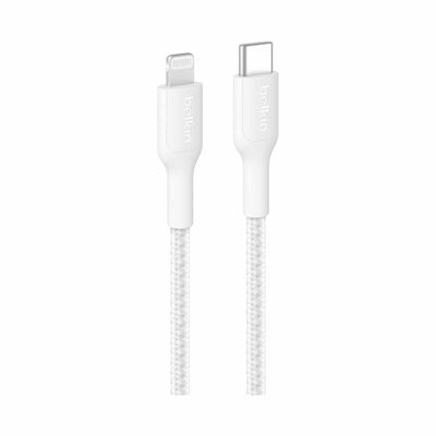 BELKIN Usb-c - Lightning Cable, Braided Pcr, 1m, White CAA022FQ1MWH