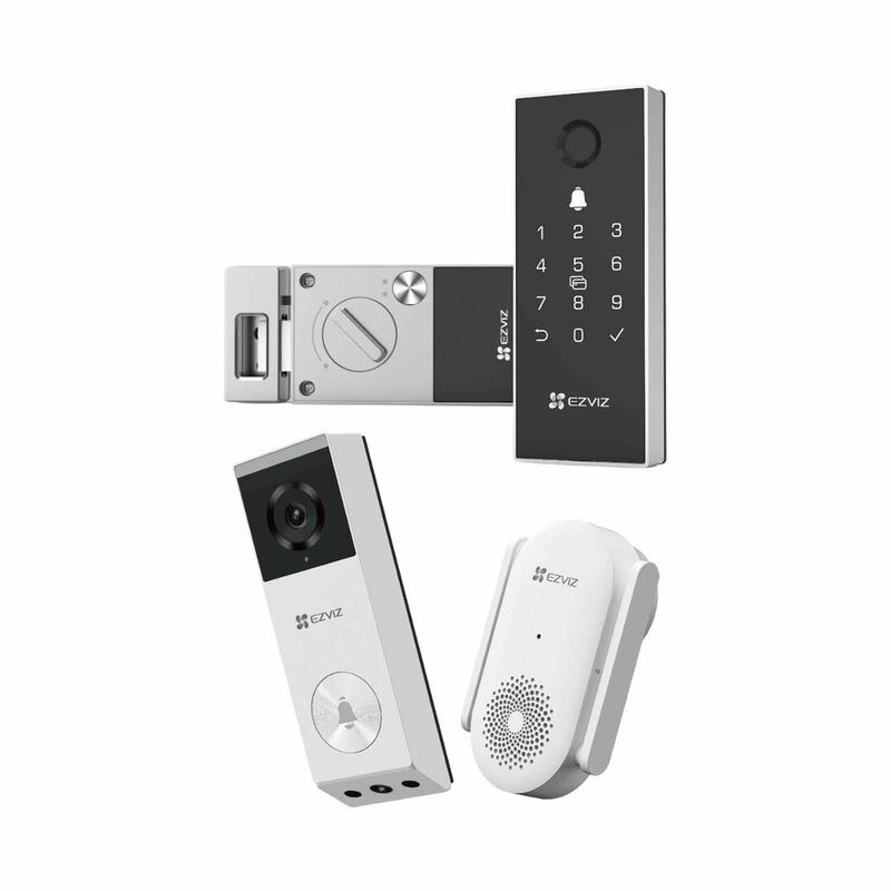 EZVIZ Rim Smart Lock + Video Doorbell Bundle DL03 PRO + EP3X-image 1