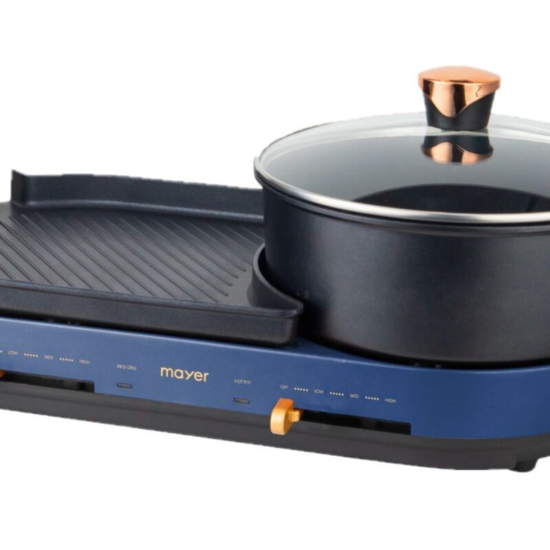 MAYER Multi-functional Hot Pot With Grill - Dark Blue MMHPG5DB-image 1