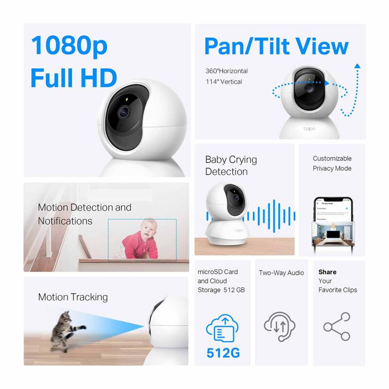 TP LINK Bundle Deal - Pan/tilt Home Security Wi-fi Camera (x3 Pcs) TPL-TAPO-C200C (BUNDLE DEAL X3 PCS)-image 4
