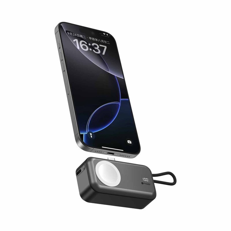 MAZER Pocketmini 5000mah/built-in Cable+apple Watch Charging+stand/pd20w Power Bank - Black M-POCKET5.0W-BK-image 11