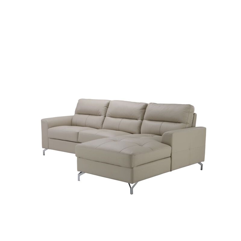 L Shaped (hl) Right Beige Half Leather Sofa DEXTER-image 2