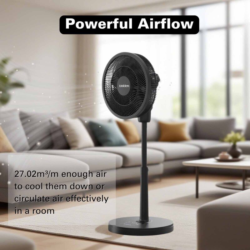 UNIDEN 12 In 3d Oscillating Dc Stand Fan (japan) - Black AF5120-image 7