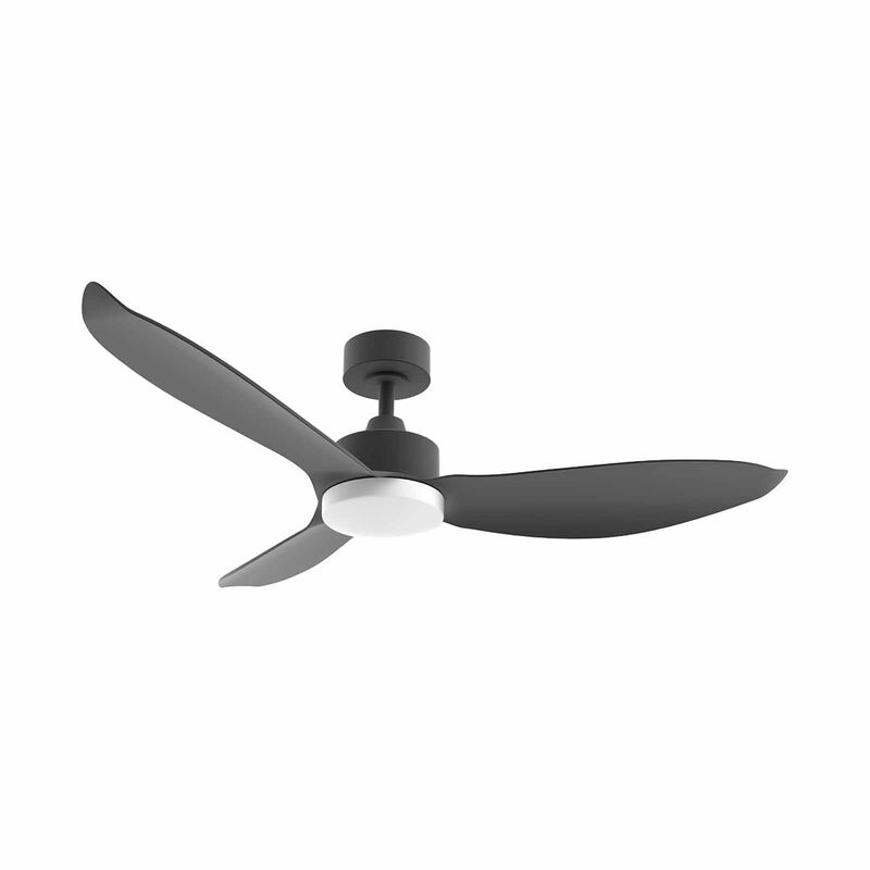 EUROPACE 52 In Dc Motor Ceiling Fan (down Rod) With Light - Black ECF52R - BLBL-image 1