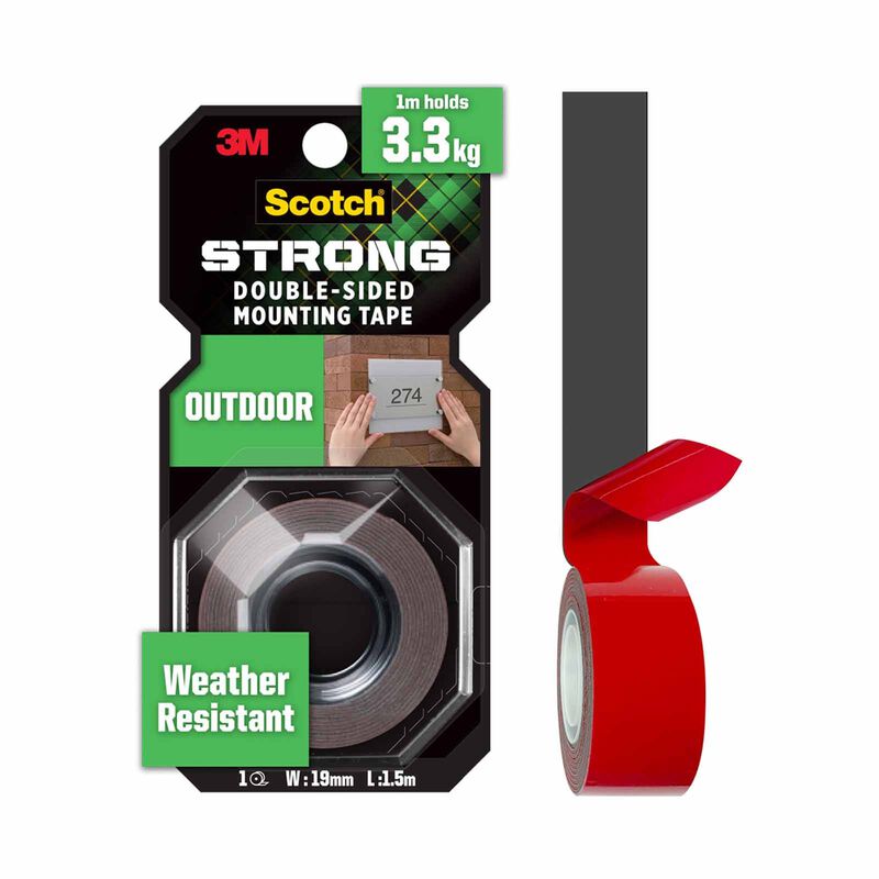 3M SCOTCH Scotch Outdoor Double-sided Mounting Tape 411-s19, 19mmx1.5m 411-S19-image null