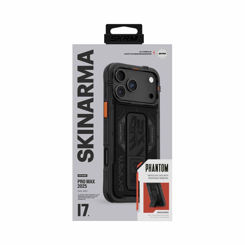 SKINARMA Iphone 17 Pro Max (2025) 6.9" Phantom (mag-charge + Grip-stand) SK-2025IPP6.9-PHTM-BLK-image 1