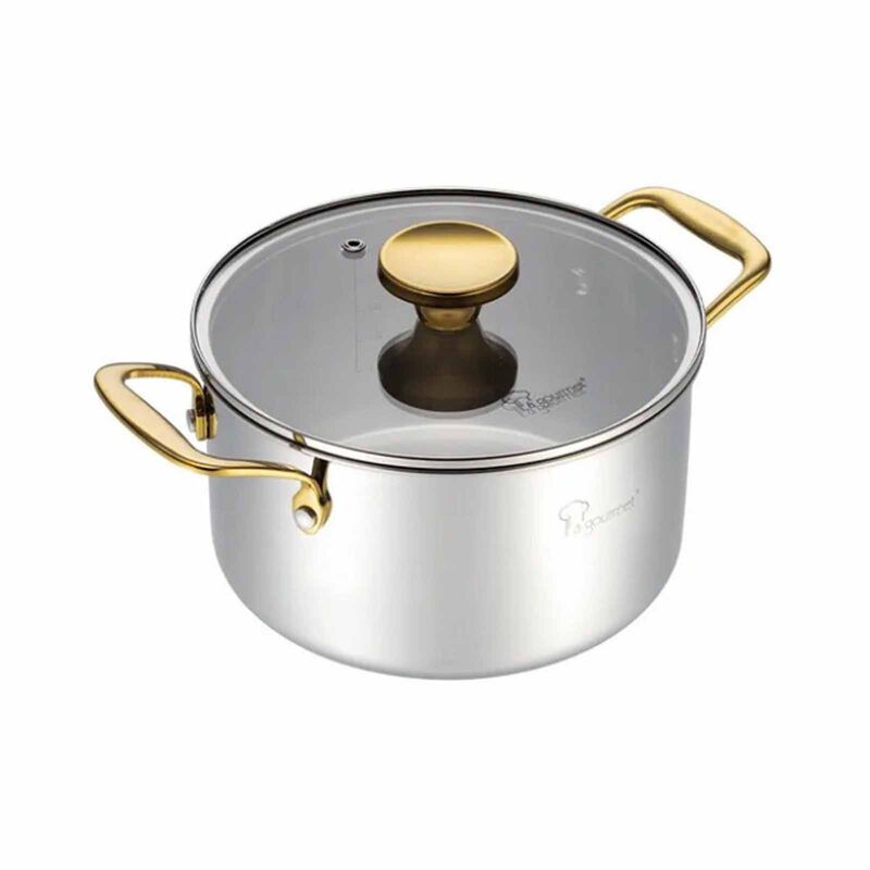 LA GOURMET Aureon 20cm Casserole- 18/10 5ply Stainless Steel LGAN436740-image null