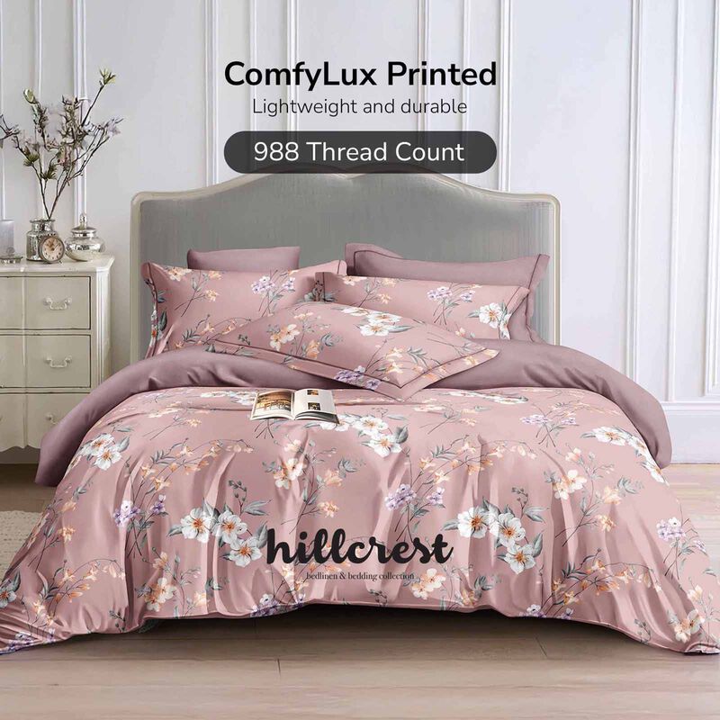 HILLCREST Hillcrest I 988tc Comfylux I Printed I King Fitted Sheet Set I Luckybloom ( Oe ) 7470 - B I K I FS I LUCKYBLOOM-image 1