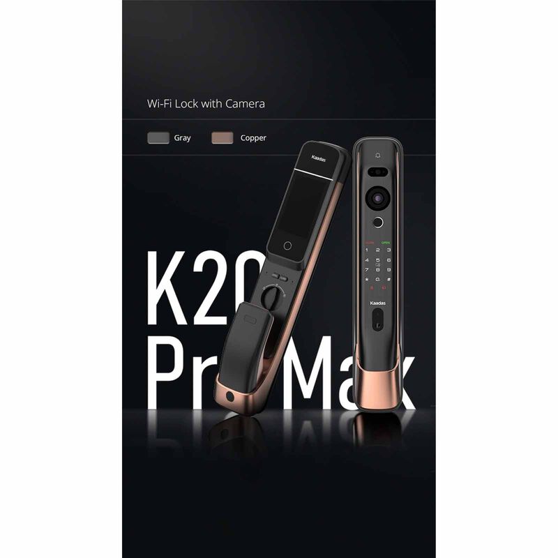 KAADAS Wifi Mortise Door Lock With 3d Face Recognition, Built-in Doorbell & Viewer K20 PRO MAX COPPER-image 9