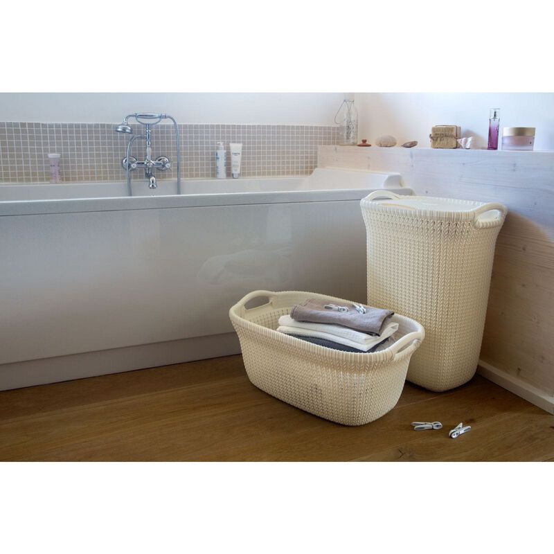 CURVER Knit Laundry Hamper 57l Oasis White D-CV-75-0839-image 2