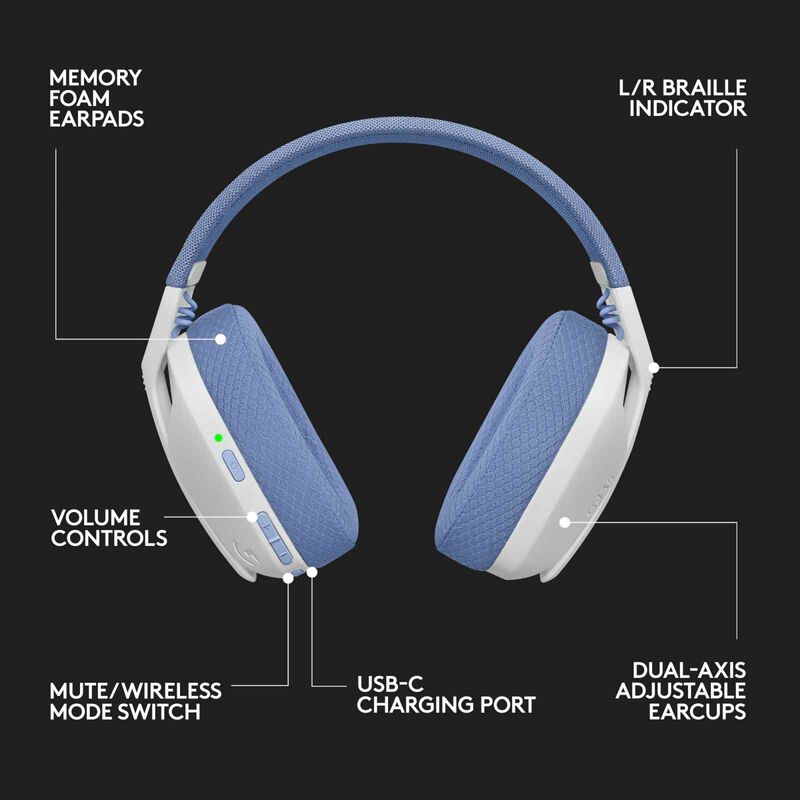 LOGITECH G435 Wireless Gaming Headset White 981-001075-image 17