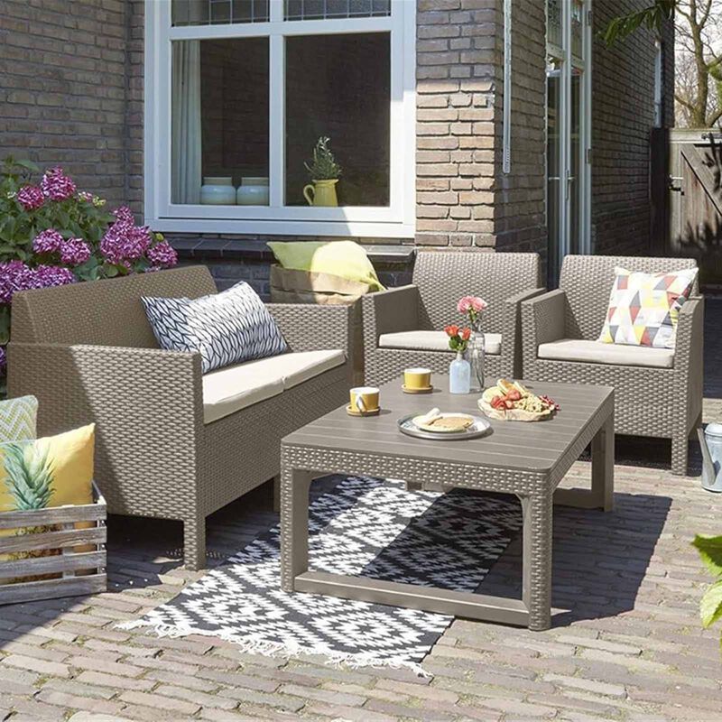 ALLIBERT Orlando 4 Seater Outdoor Sofa Set Cappuccino (exclude Installation) D-AB-39-6525-image 3
