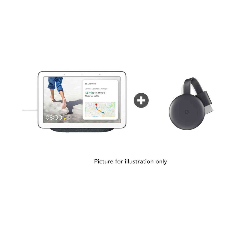 GOOGLE Bundle Pack NEST HUB + CHROMECAST (CHARCOAL)-image 1