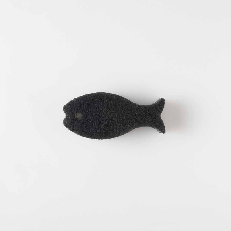 MARNA Osakana Kitchen Sponge Hard (142x66x35mm) - Black K180-BK-image 1