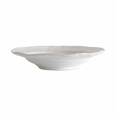MAELSTROM Organic Shaped Rustic White Soup Plate