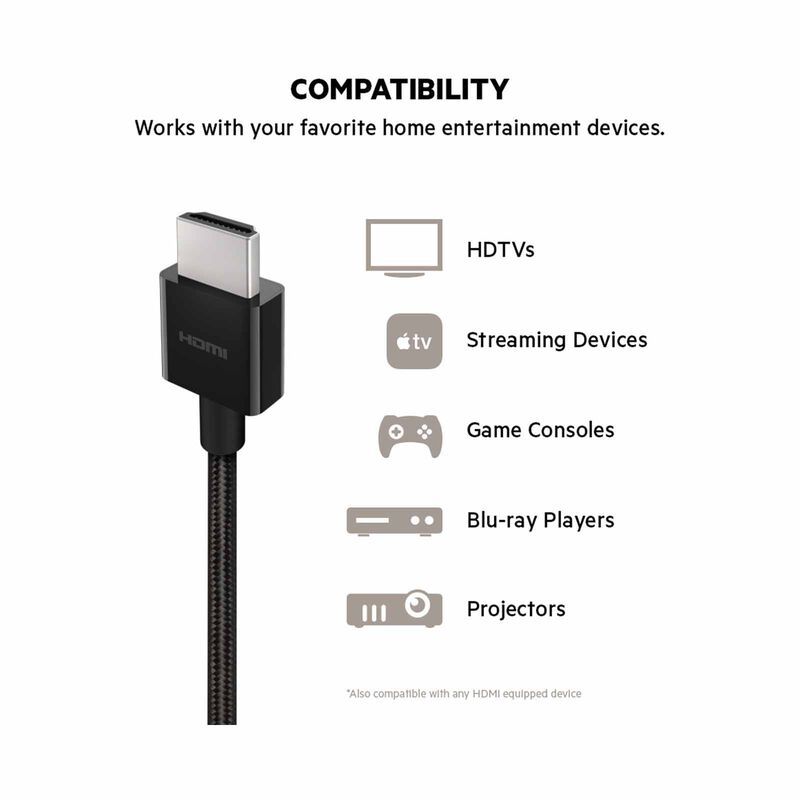 BELKIN 8k Ultra High Speed Hdmi 2.1 Braided Cable-2m AV10176BT2M-BLK-image 5