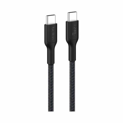 BELKIN Usb-c - Usb-c Cable 240w 2.0, Braided Pcr, 2m, Black CAB025FQ2MBK