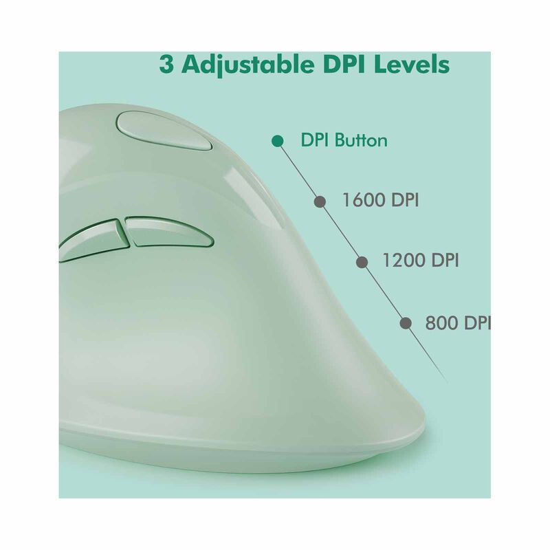 MICROPACK Ergo Life Rf 2.4g Wireless Ergo Mouse - Green MP-V03W-GN-image 4