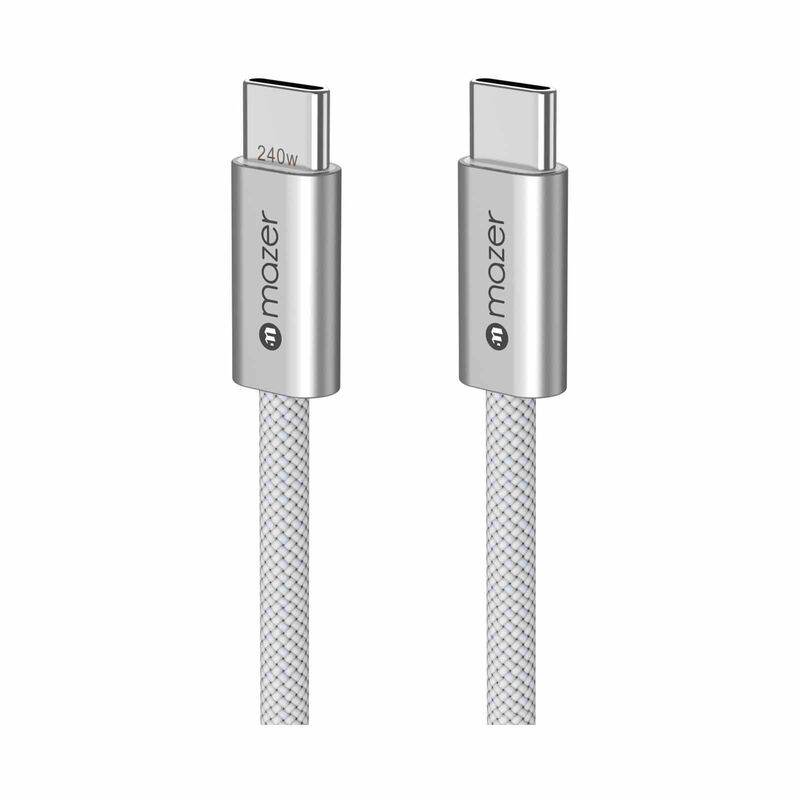 MAZER Infinitelink Flex2 240w/1m Usb-c Braided Cable-white M-FLEX2-C1M-WH-image 4