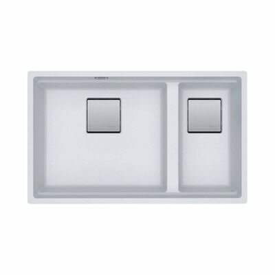 FRANKE 2 Double Bowl Fragranite Kitchen Sink - Kng120-pw Polar White KUBUS