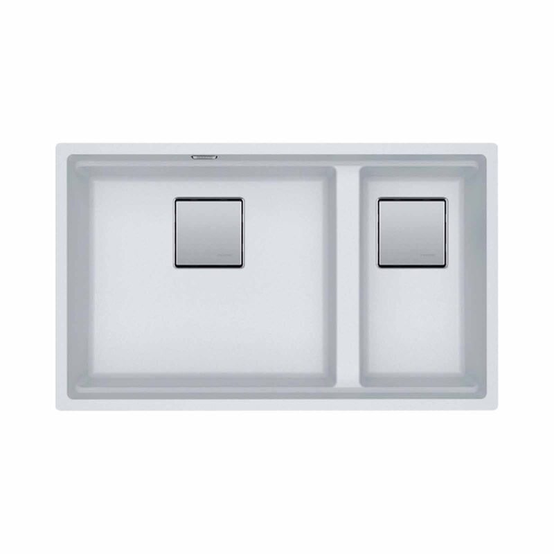 FRANKE 2 Double Bowl Fragranite Kitchen Sink - Kng120-pw Polar White KUBUS-image 1