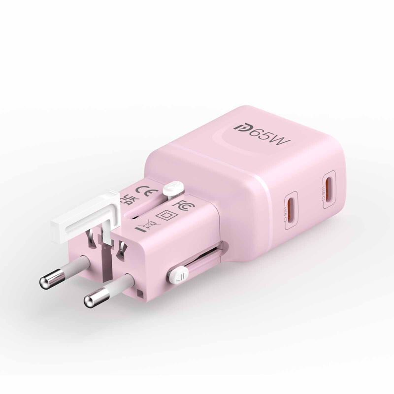 MAZER Infinitetravel Pocket Gan Pd65w 2c Travel Charger-pink M-IFTRAVEL565-PK-image 6