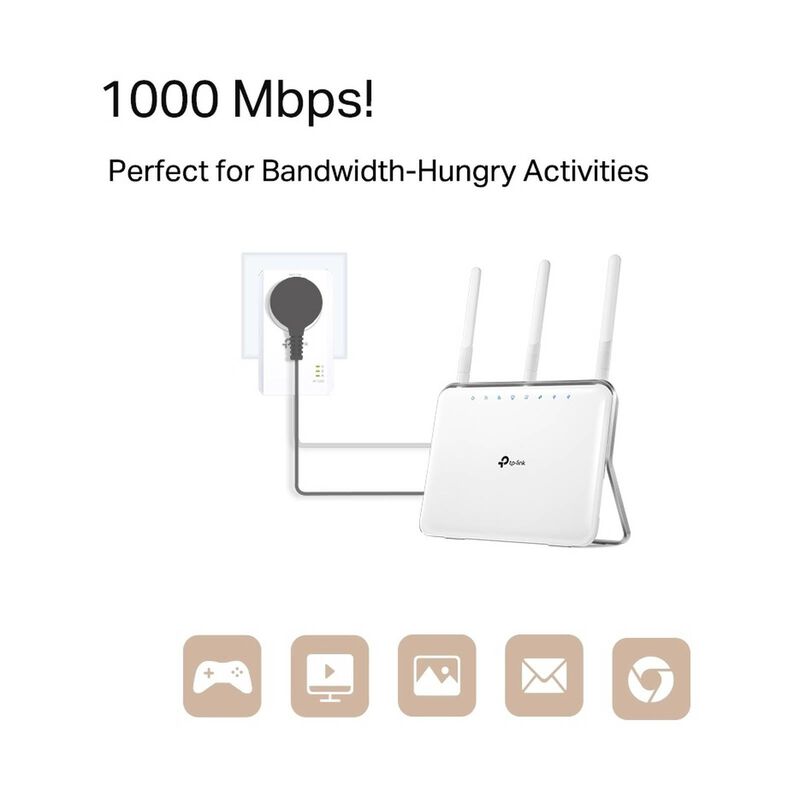 TP LINK Av1000 Gigabit Passthrough Powerline Starter Kit TPL-TL-PA7017P-KIT-image 3