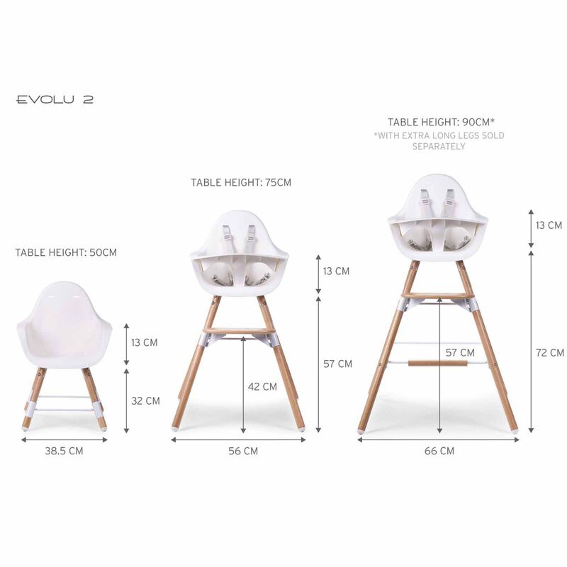 CHILDHOME High Chair - Natural White (online) EVOLU 2-image 14