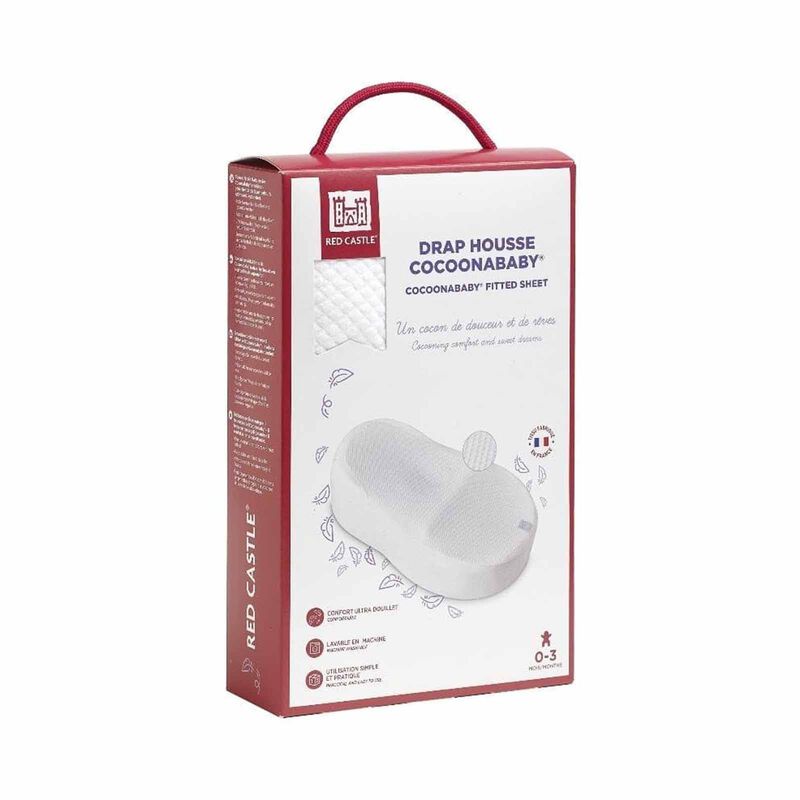 RED CASTLE Fitted Sheet - White (online) COCOONABABY NEST-image 3