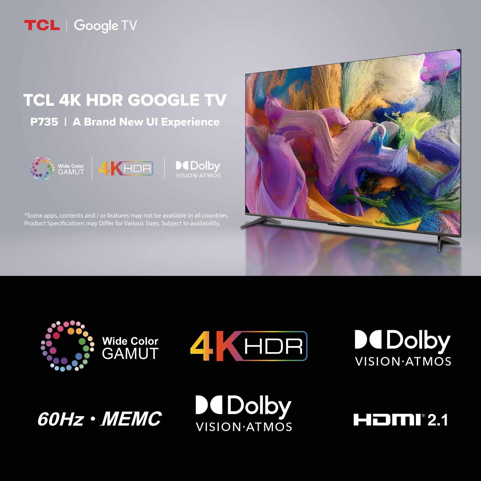 Shop TCL 43 In P735 4k Qhd Led Smart Google Tv 43P735 in Singapore