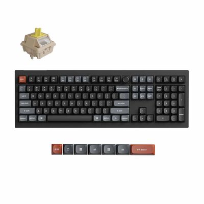 KEYCHRON V6 Ultra 8k 100% 108 Key Black Knob Rgb Hot-swap Silk Pom Banana Switch KYCN-V6U-D4