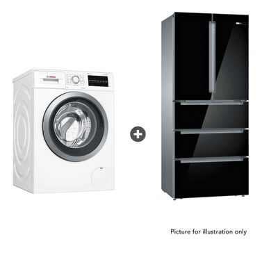 BOSCH Bundle Bottom Freezer(540l) + Front Load Washer (9kg) KFN86AA76J +  WAT28482SG