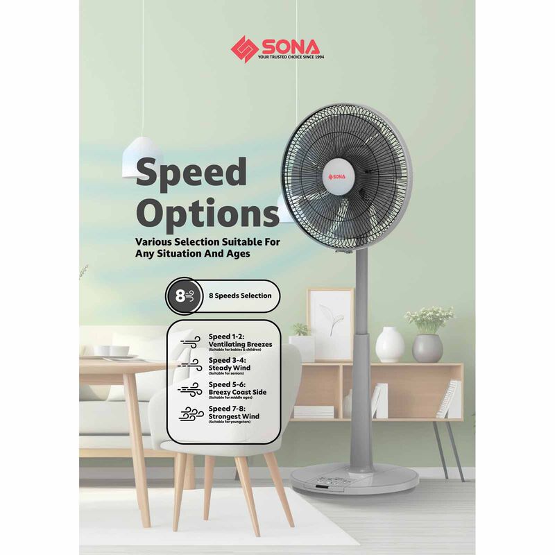 SONA 14 In Dc Slide Fan SFS9026DC-image 5
