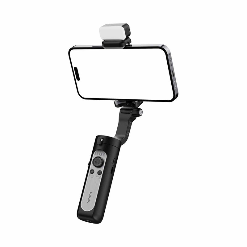 HOHEM Isteady Xe 3-axis Smartphone Gimbal W/ Magnetic Fill Light - Black HT-ISTEADY XE KIT BK-image 2